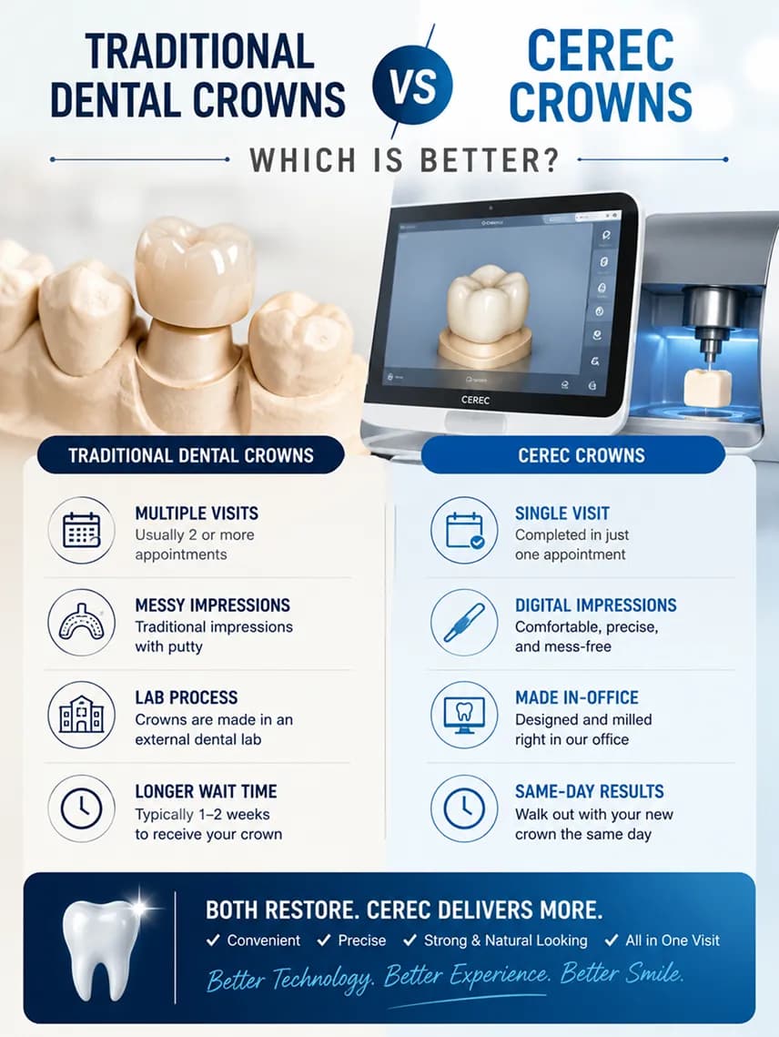 Traditional Dental Crowns vs CEREC Crowns – Which Is Better?